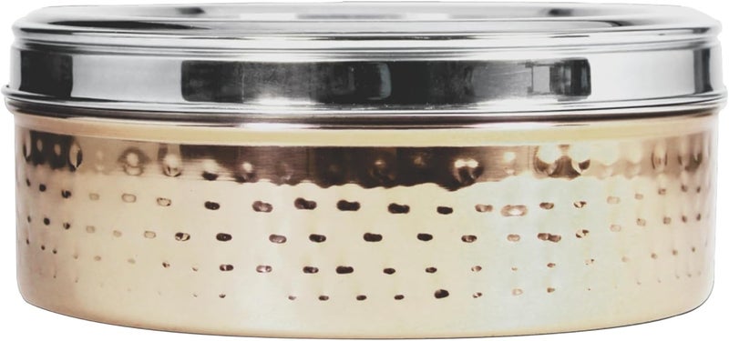 Winsor Hammered Gold Finish Spice Box with 11 Compartments - Image 2